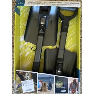 BirdRock Extendable Emergency Shovels 2 Pk Blue Utility Aluminum Rubber Handle